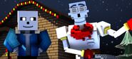 Sans and Papyrus recreating the same scene from the original music video