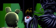 Springtrap and Ennard finding Chica on the Flipside.