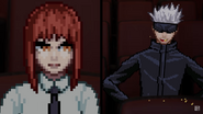 Gojo loudly laughing.