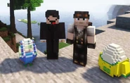 Cellbit's selfie with Richarlyson, Roier & Bobby.