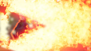 Gojo being unaffected by the Flamethrower Hybrid's flames.