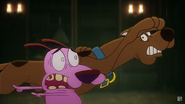 Courage stuttering over his words at the thought of dealing with the monster.