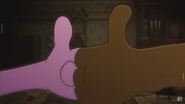 Courage and Scooby-Doo locking paws.