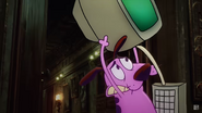 Courage pulling Computer out.
