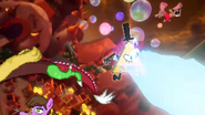 Discord dodging more lasers as the world rotates.