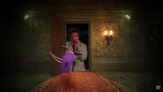 Courage opening a door that leads to Columbo.