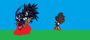 Shadic laughing while in his Dark Hyper form