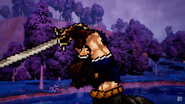 Jonathan bringing down his sword.