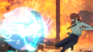 Gojo quickly expanding the barrier of Infinity.