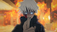Gojo preparing Domain Expansion: Unlimited Void.