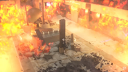 Gojo in the burning mall.