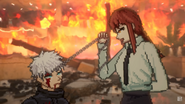 Gojo being given a command by Makima.