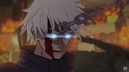Gojo resisting Makima's control.