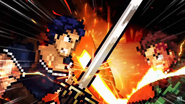 Jonathan using Metal Scarlet Overdrive on Tanjiro.
