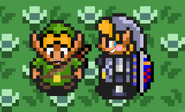 Link and Young Link smiling happily
