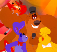 Foxy with Freddy,Bonnie and Chica