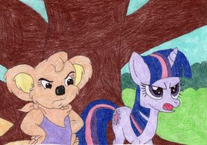 Twilight and Nutsy mad at Blinky Bill for losing Shadow Joe's favourite childhood teddy in "The Missing Teddy".