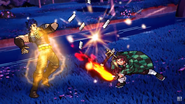 Jonathan's sword being shattered by Tanjiro.