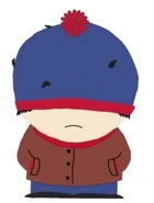 Stan with the cap on his eyes.