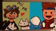 Cellbit and Roier drawings by Richarlyson.