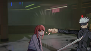 Gojo charging up Cursed Technique Reversal: Red.