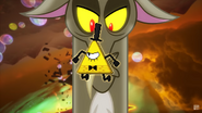 Discord turning giant and rising behind Bill.