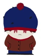 Blood dripping from Stan's eyes. His clothes starts to change in colors as well.