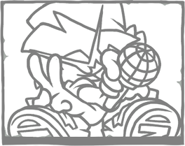 Boyfriend in the portrait for the Funkin' Team in the credits.