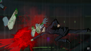 Gojo punching a zombie.