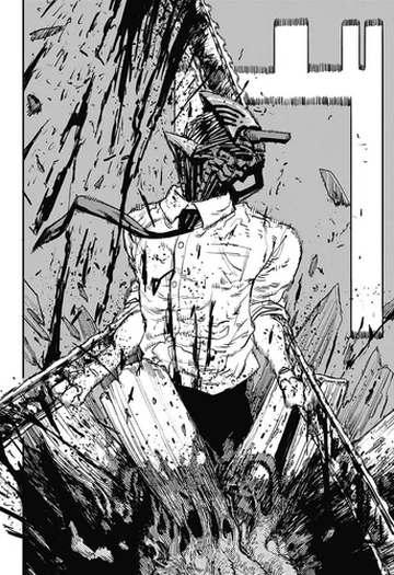 Estátua Denji Dêmonio Motosserra Louco: Chainsawman Anime Mangá
