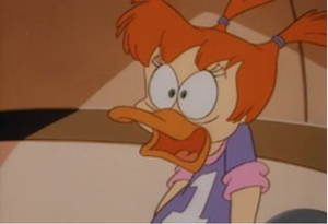 Gosalyn at the mercy of Quackerjack's evil Teddy henchmen