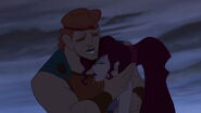 Hercules returns after saving Olympus to find Meg dead after sacrificed her life for him as the act of redeeming herself over her tragic past.