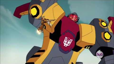 Transformers Animated - Omega Supreme vs Decepticons