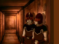 Zuko and Sokka disguised as prison guards.