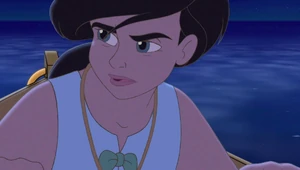 Melody making her choice to go out to sea to learn the secret of her enchanted locket.