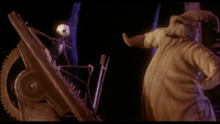 Jack Skellington standing up to Oogie Boogie