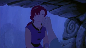 Kayley blaming herself for causing Garrett to miss Ayden's signal and ending up grazed by an arrow fired from Ruber's men, due to her rambling about finding Excalibur.