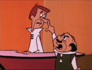 George Jetson gets fired from his boss Mr. Spacely sometimes after a misunderstanding or whenever he makes a mistake.