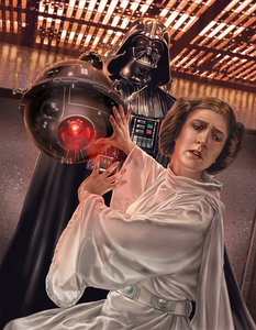 Princess Leia at the mercy of Darth Vader