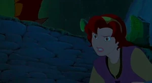 Kayley making her decision to go into the Forbidden Forest and find Excalibur to save her mother.