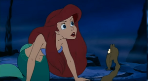 Princess Ariel ready to pounce on Ursula.