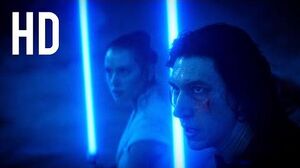 Ben and Rey reunite and stand together to confront Palpatine.