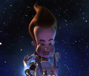 Jimmy Neutron facing King Goobot.