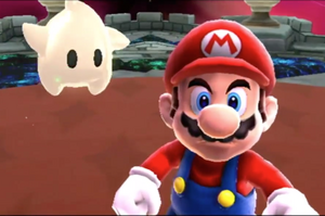 Mario and Baby Luma facing Bowser in Super Mario Galaxy 2.