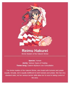 Co2cBecW8AACaaX.jpg (59 kio) Description de Reimu dans Touhou : Genso Rondo.