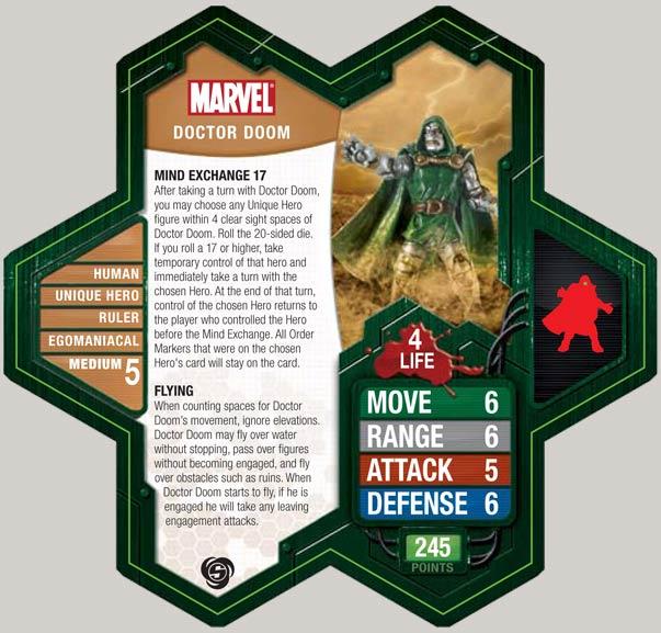Heroscape Custom Doctor Doom Double Sided Card and Figure w/ Sleeve Marvel 