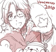 A sketch of Canada in uniform for the 2010 Winter Olympics.