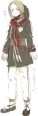 Sketch of Poland in traditional clothing