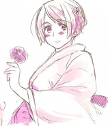 Ukraine wearing a kimono.