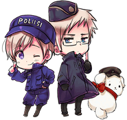 Sweden and Finland wearing police uniforms.